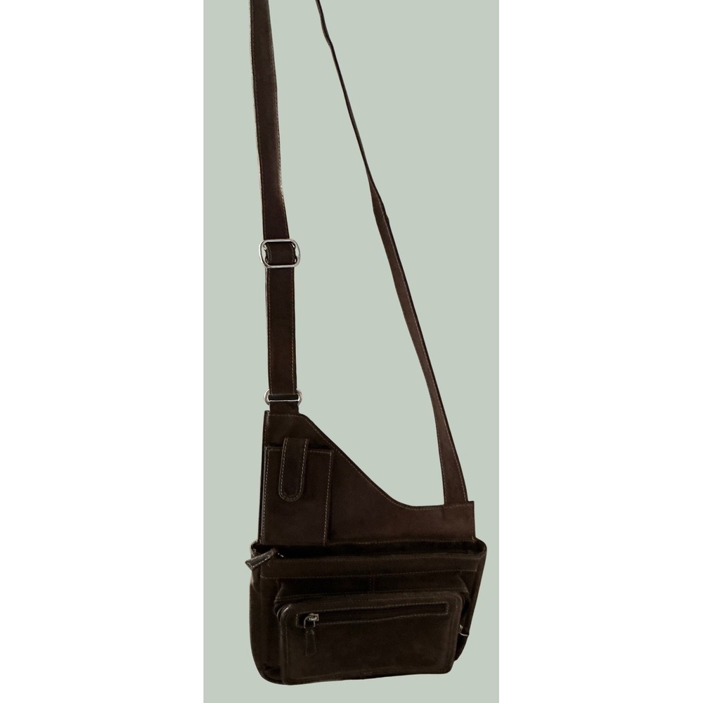 JBG International Brown Leather Holster Crossbody Sling Bag Anti-Theft Travel